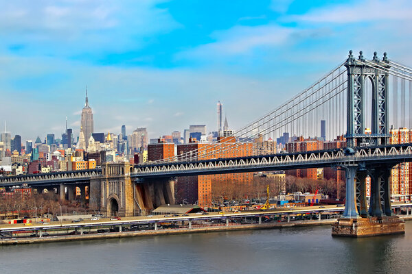 The Brooklyn Bridge and Manhattan, New York City