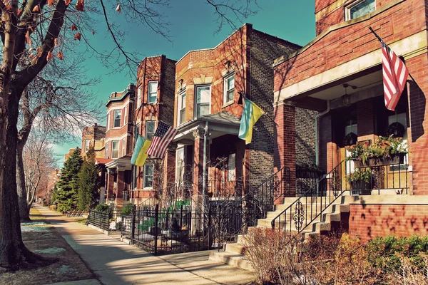 Typische architectuur in het Oekraïense dorp aan Chicago, Usa — Stockfoto