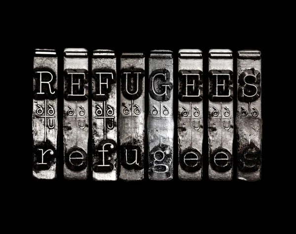 Conceito de palavra para refugiados — Fotografia de Stock