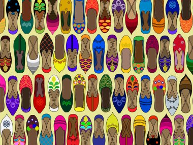 Pattern of Traditional Indian (shoes) juttis clipart