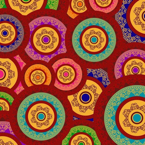 Conception de mandala au henné coloré — Image vectorielle