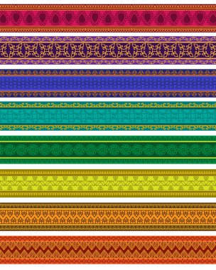 Henna Banner / Sınır, Henna Renkli Sınır - çok özenle hazırlanmış ve kolayca düzenlenebilir