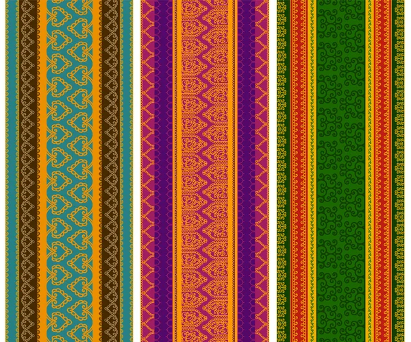 Bannière Bordure Henné Bordure Colorée Inspirée Henné Très Élaborée Facilement — Image vectorielle