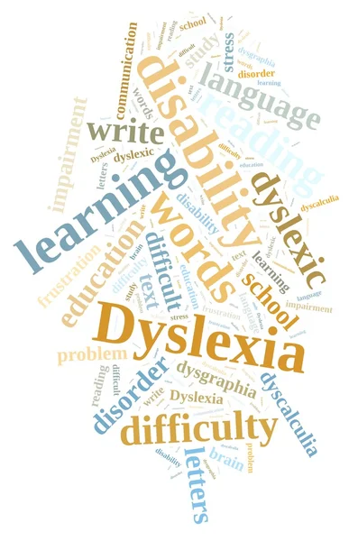 Woord wolk over dyslexie — Stockfoto