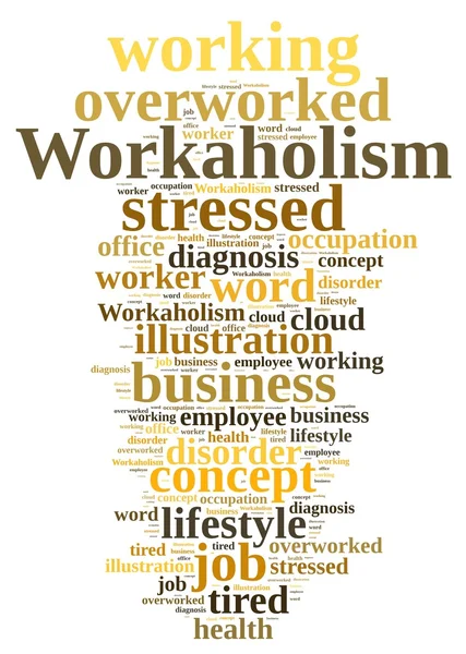 Word cloud on the subject of workaholism. — Stock Photo, Image