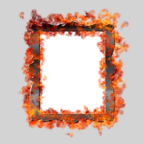Hořící zarámované zrcadlo — Stock fotografie