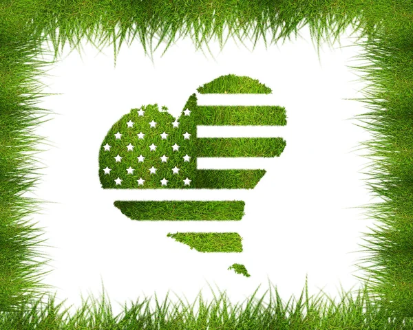 Zelené americká vlajka — Stock fotografie