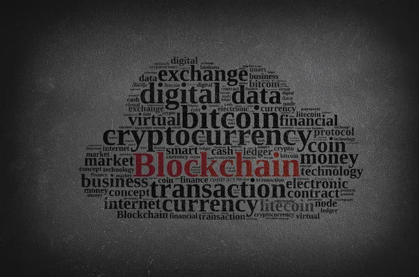 Parole cloud con Blockchain . — Foto Stock