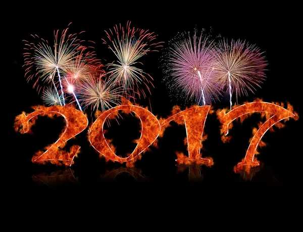 Nieuwjaar 2017 vlam. — Stockfoto