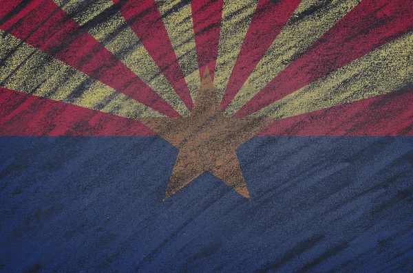 Arizona flag painted with colored chalk on a blackboard. — Stock Photo, Image