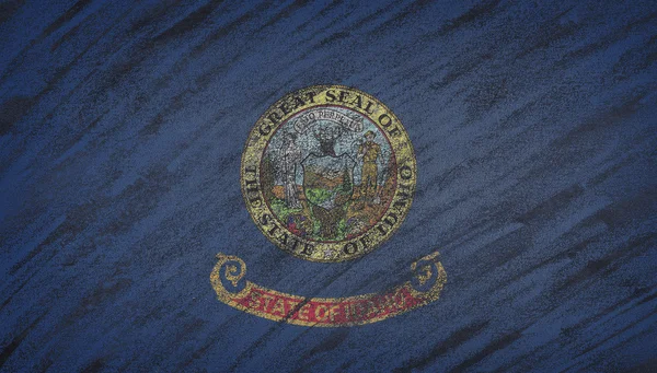 Bandera de Idaho pintada con tiza de colores en una pizarra . —  Fotos de Stock
