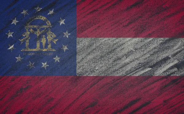 Georgia flag painted with colored chalk on a blackboard. — Stock Photo, Image