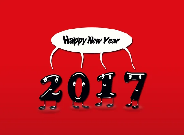 Chiffres animés de 2017 année félicitant avec la nouvelle année — Photo