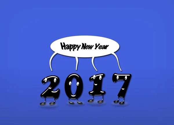 Chiffres animés de 2017 année félicitant avec la nouvelle année — Photo