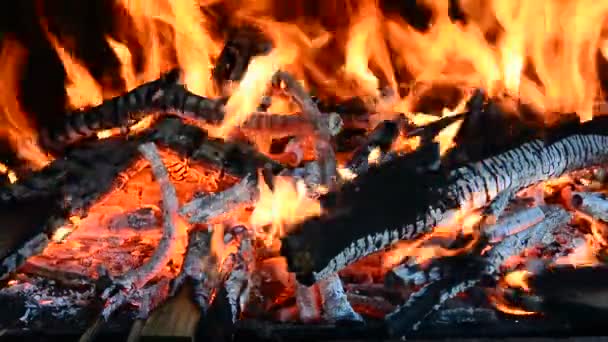 Quema chimenea fondo — Vídeos de Stock