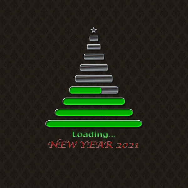 Illustration Loading New Year 2021 Rendering — Stock Photo, Image