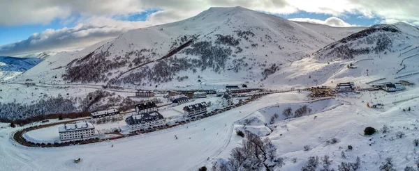Aerial View Valgrande Pajares Ski Station Asturias Spain — Stock Photo, Image