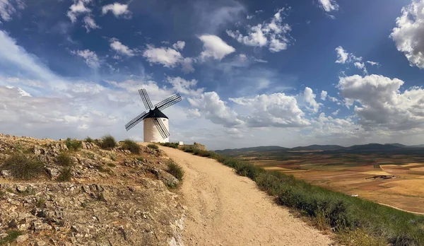 Větrné Mlýny Cervantes Don Quijote Consuegře Kastilie Mancha Španělsko Evropa — Stock fotografie