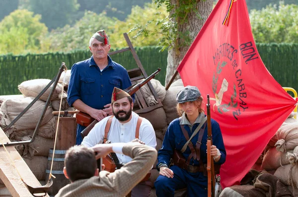 Candamo Asturien September 2021 Historisk Representation För Det Spanska Inbördeskriget — Stockfoto