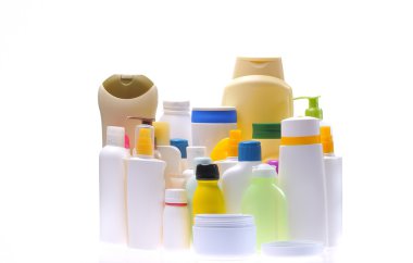 Beyaz arka plan üzerinde izole kozmetik kavanoz