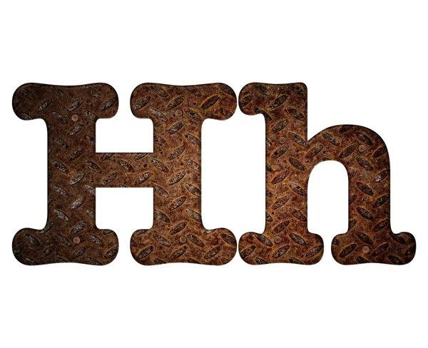 Letter H rusty metal. — Stock Photo, Image
