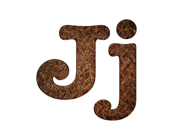 Litera J zardzewiały metal. — Zdjęcie stockowe