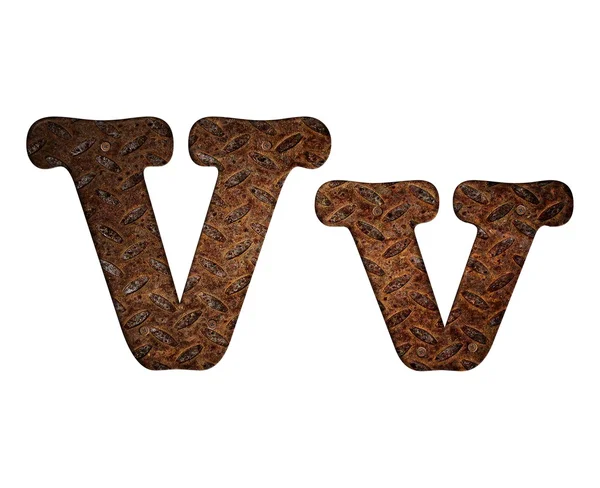 Letter V rusty metal. — Stock Photo, Image