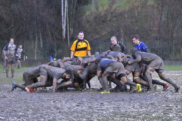 OVIEDO, ESPAÑA - 31 DE ENERO: Amateur Rugby match between the Real —  Fotos de Stock