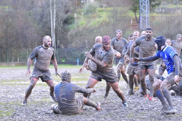 OVIEDO, SPAIN - JANUARY 31: Amateur Rugby match between the Real — Stock Photo, Image