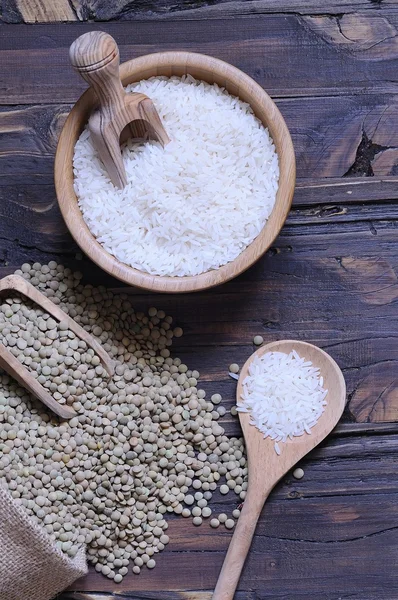 Lentejas y arroz . —  Fotos de Stock