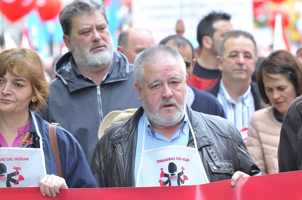 Május 1. demonstrációs Gijon, Spanyolország — Stock Fotó