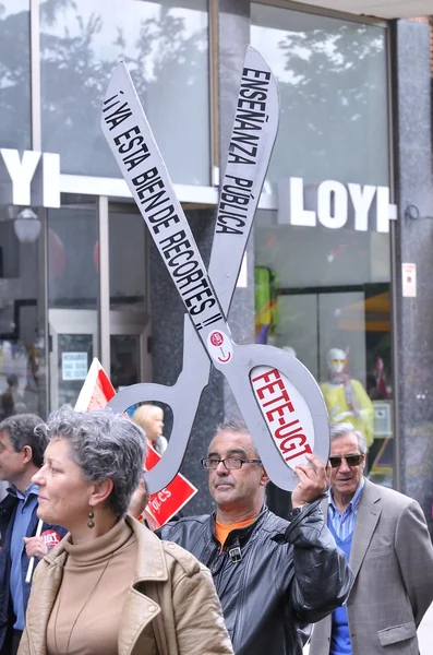 Május 1. demonstrációs Gijon, Spanyolország — Stock Fotó