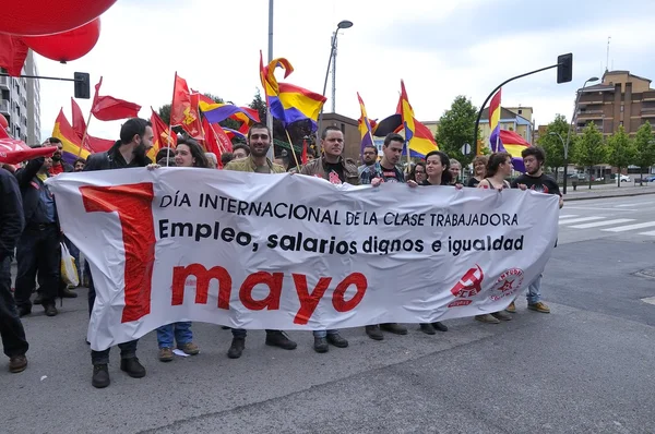 Демонстрация 1 мая в Хихоне, Испания — стоковое фото
