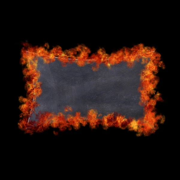 Quadro negro em chamas . — Fotografia de Stock