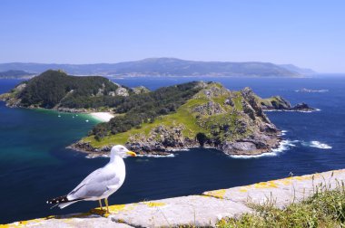 Islands Cies in Vigo, Spain. clipart