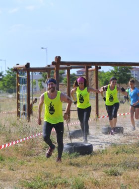 Farinato yarış - aşırı engel yarışta Leon, İspanya.