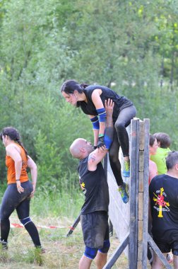 Farinato yarış - aşırı engel yarışta Leon, İspanya.