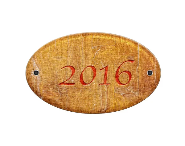 Houten teken van 2016. — Stockfoto