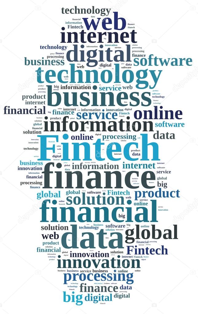 Illustration with the word Fintech.