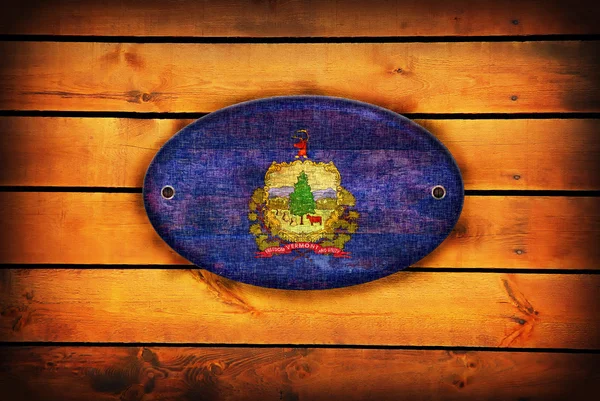Деревянный флаг Вермонта . — стоковое фото