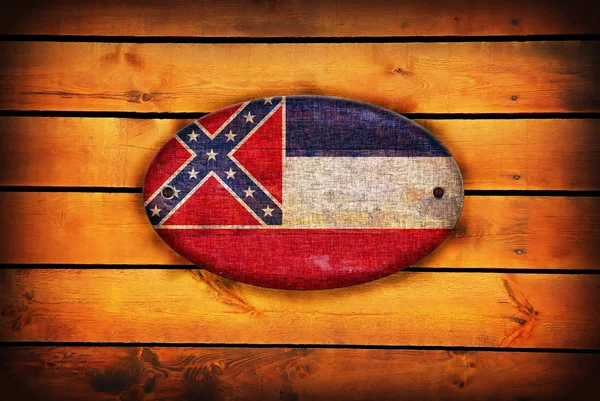 Wooden Mississippi flag. — Stock Photo, Image