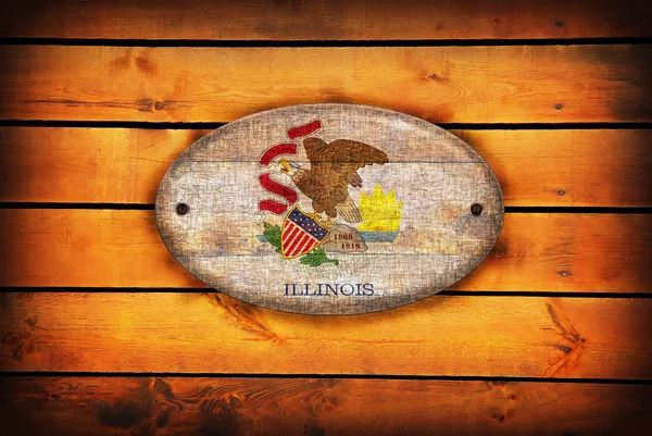 Bandiera Illinois in legno . — Foto Stock