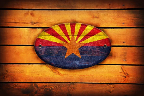 Wooden arizona flag. — Stock Photo, Image