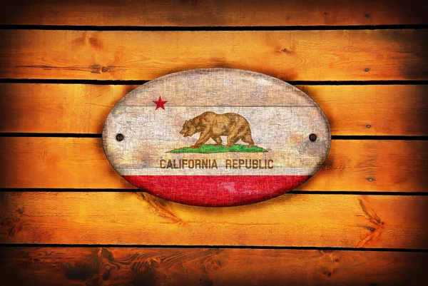 Bandera de madera de California . —  Fotos de Stock