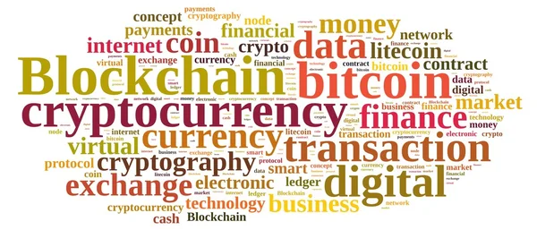 Nuage de mots avec Blockchain — Photo