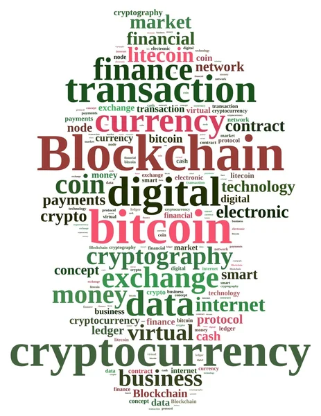 Blockchain와 단어 구름 — 스톡 사진