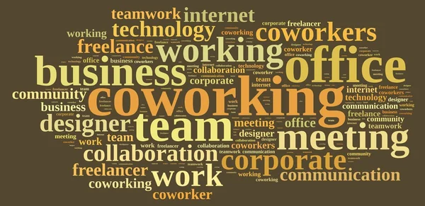 Λέξη σύννεφο coworking. — Φωτογραφία Αρχείου