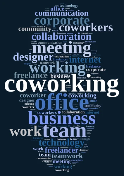 Coworking nuvem palavra . — Fotografia de Stock