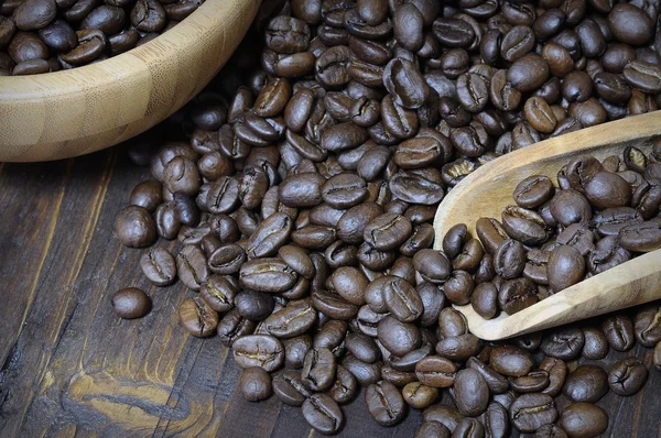 Close-up de montão de grãos de café — Fotografia de Stock