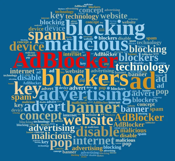 Word cloud on ad blockers. — Stock Photo, Image